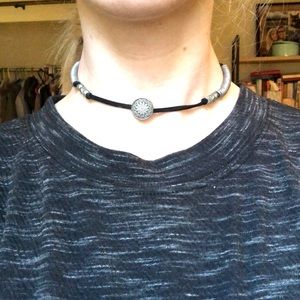 Choker necklace with charms